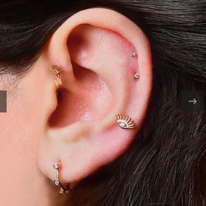 KISMETbyMILKA rose gold evil eye earring